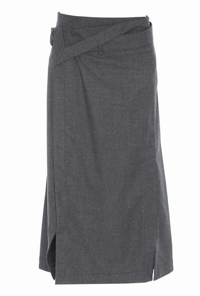 3.1 Phillip Lim Flannel Side Wrap Midi Skirt