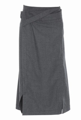 3.1 Phillip Lim Flannel Side Wrap Midi Skirt