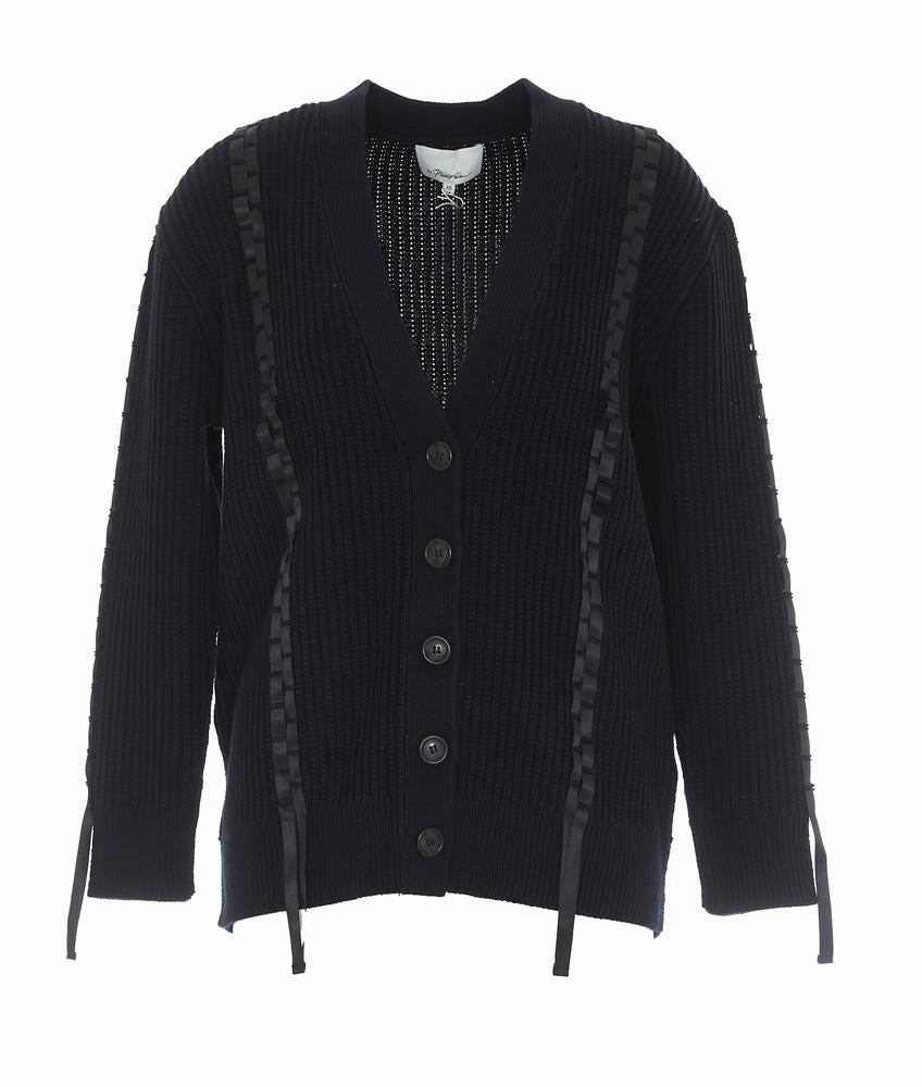 3.1 Phillip Lim Ribbon Weave V Neck Cardigan