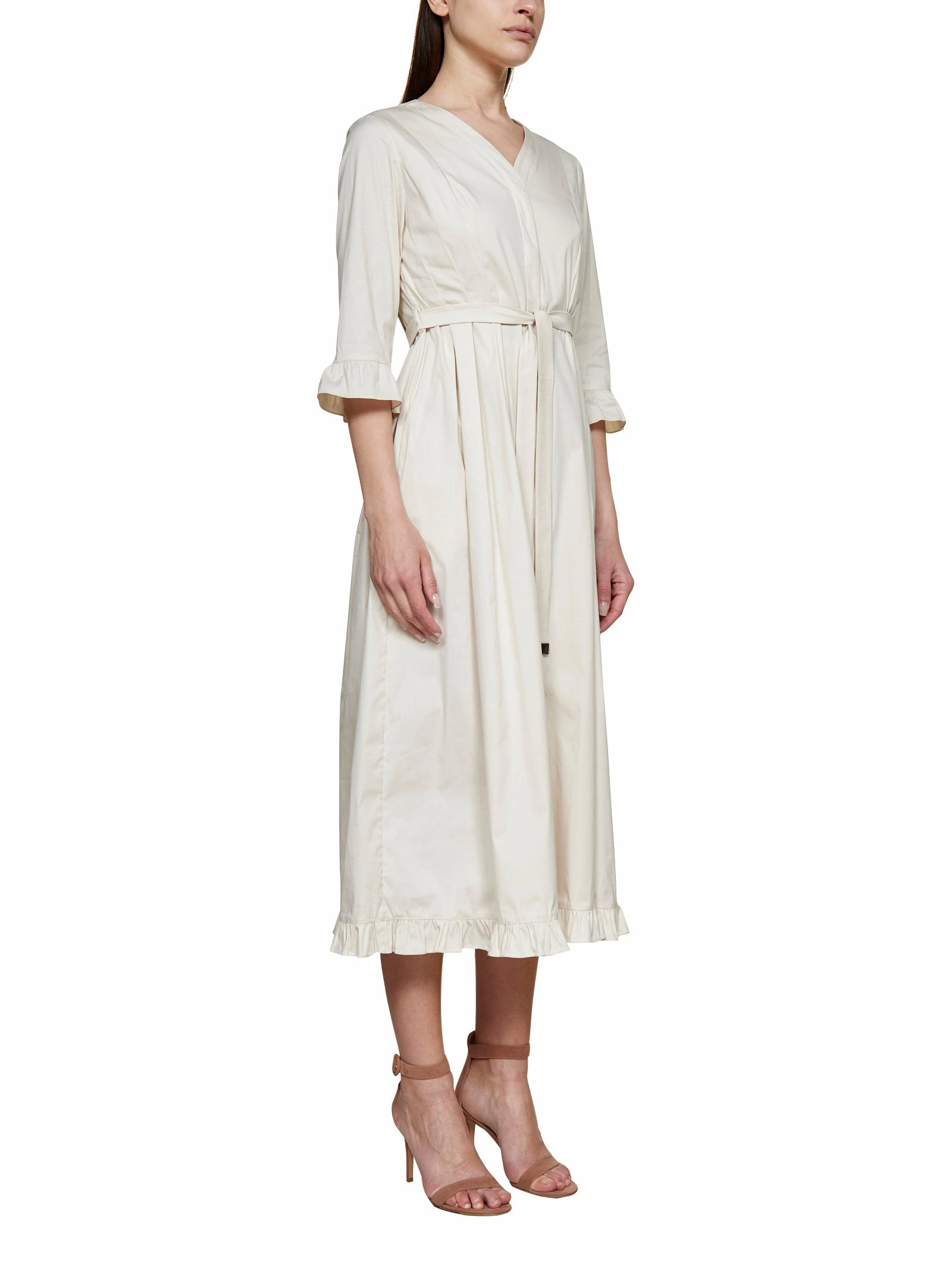 'S Max Mara V-Neck Midi Poplin Dress