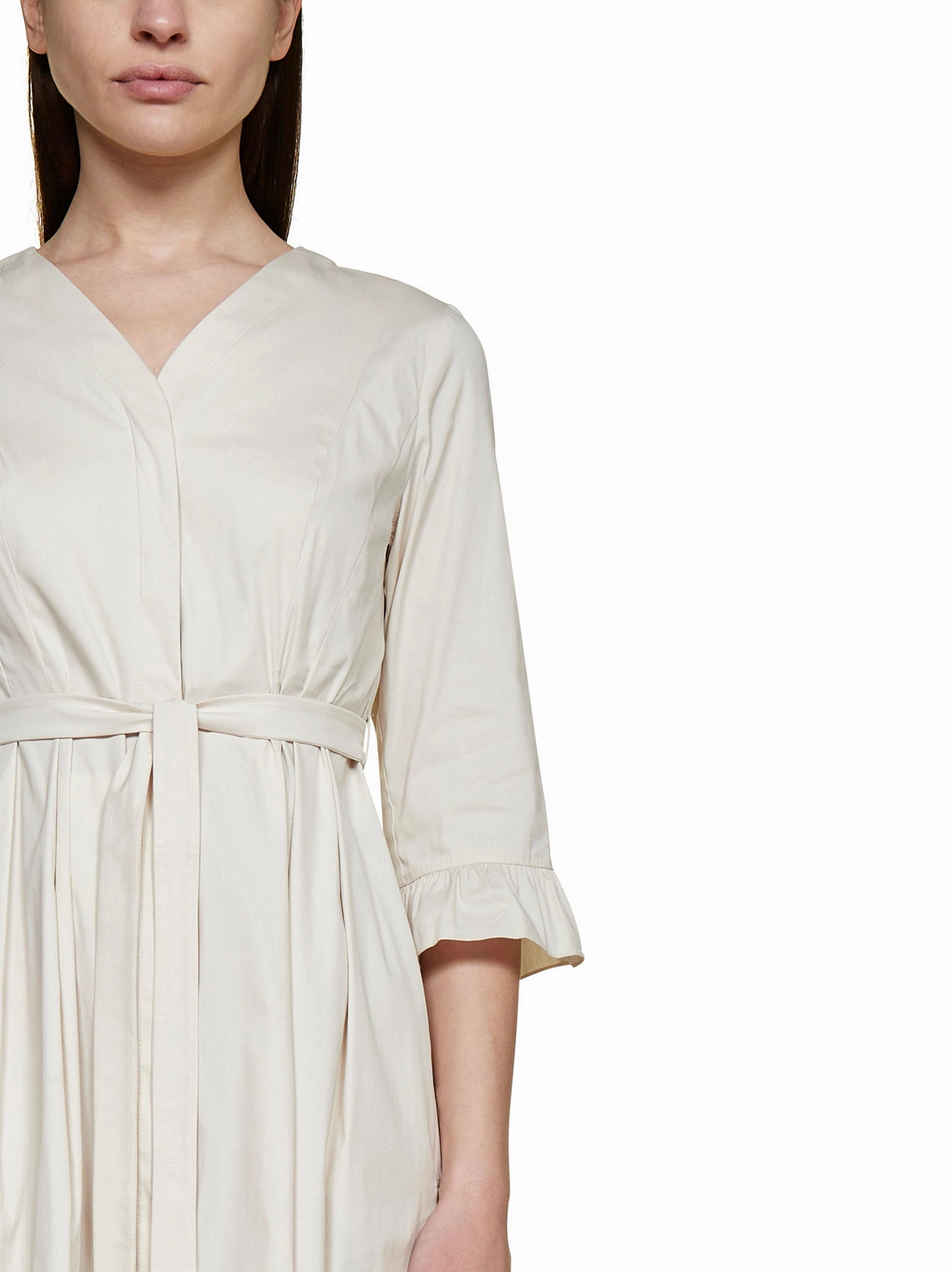 'S Max Mara V-Neck Midi Poplin Dress