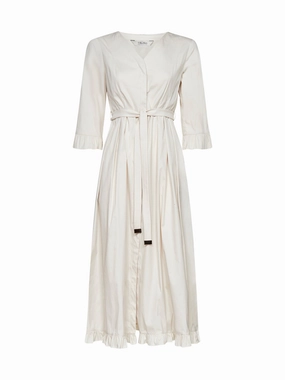 'S Max Mara V-Neck Midi Poplin Dress