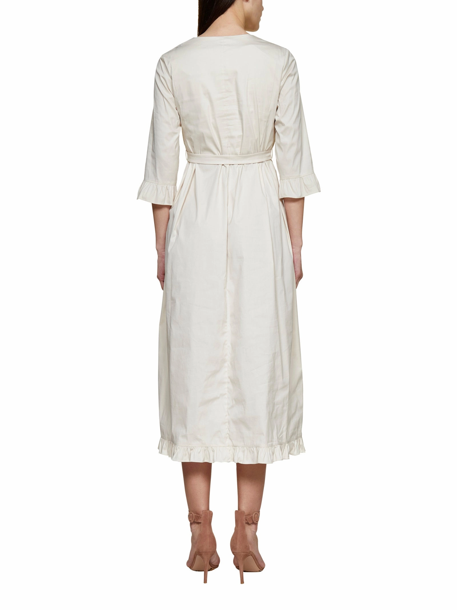 'S Max Mara V-Neck Midi Poplin Dress