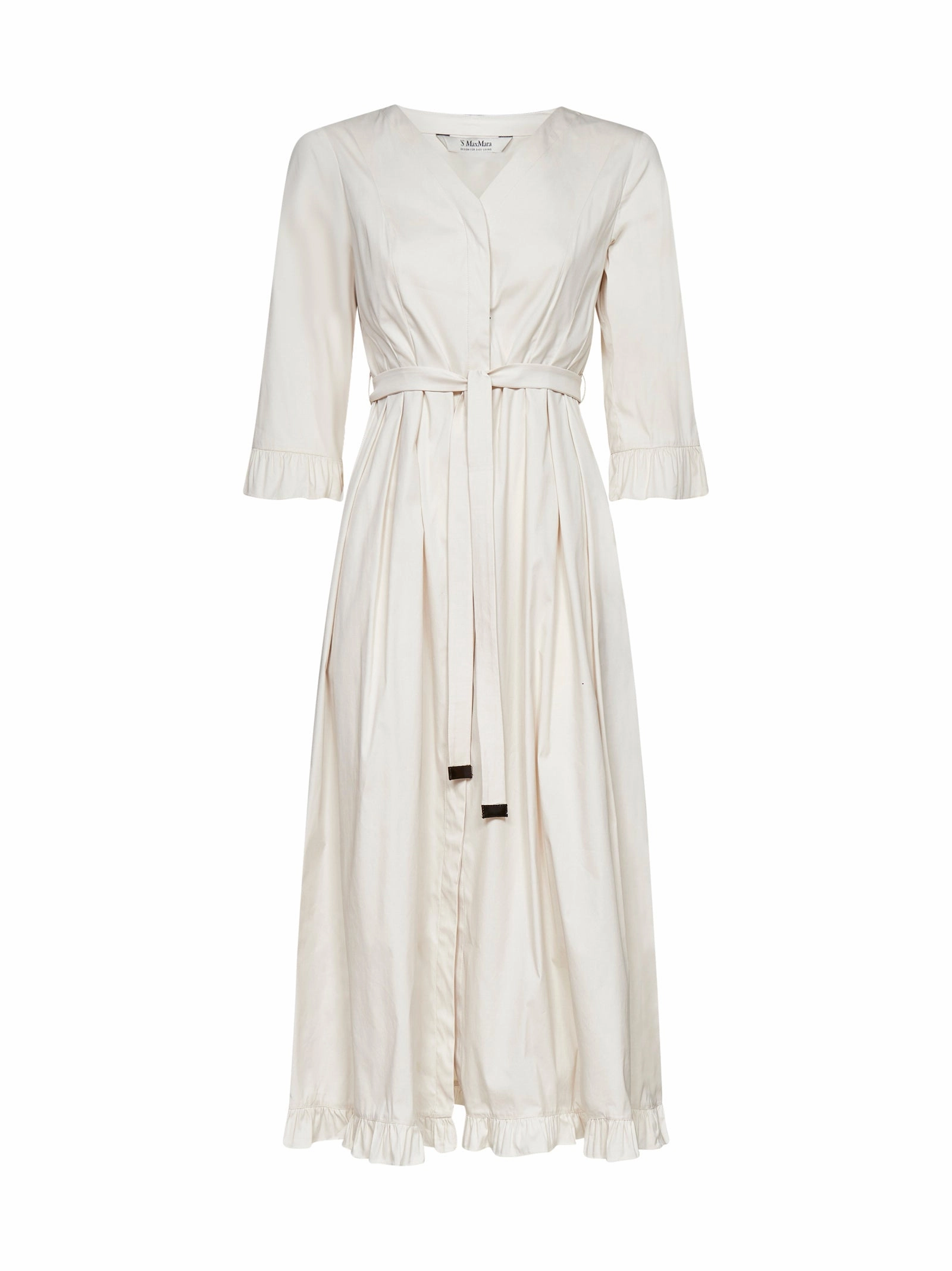 'S Max Mara V-Neck Midi Poplin Dress