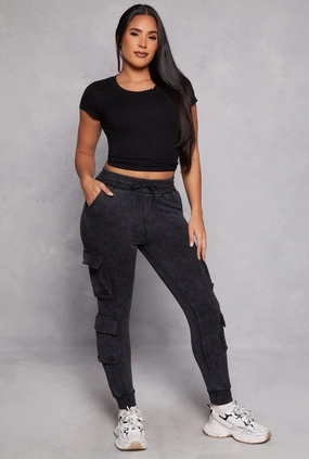 Acid Wash Cargo Joggers