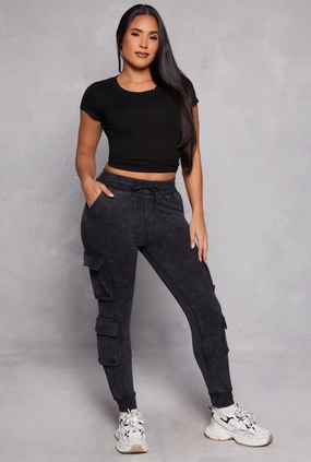 Acid Wash Cargo Joggers