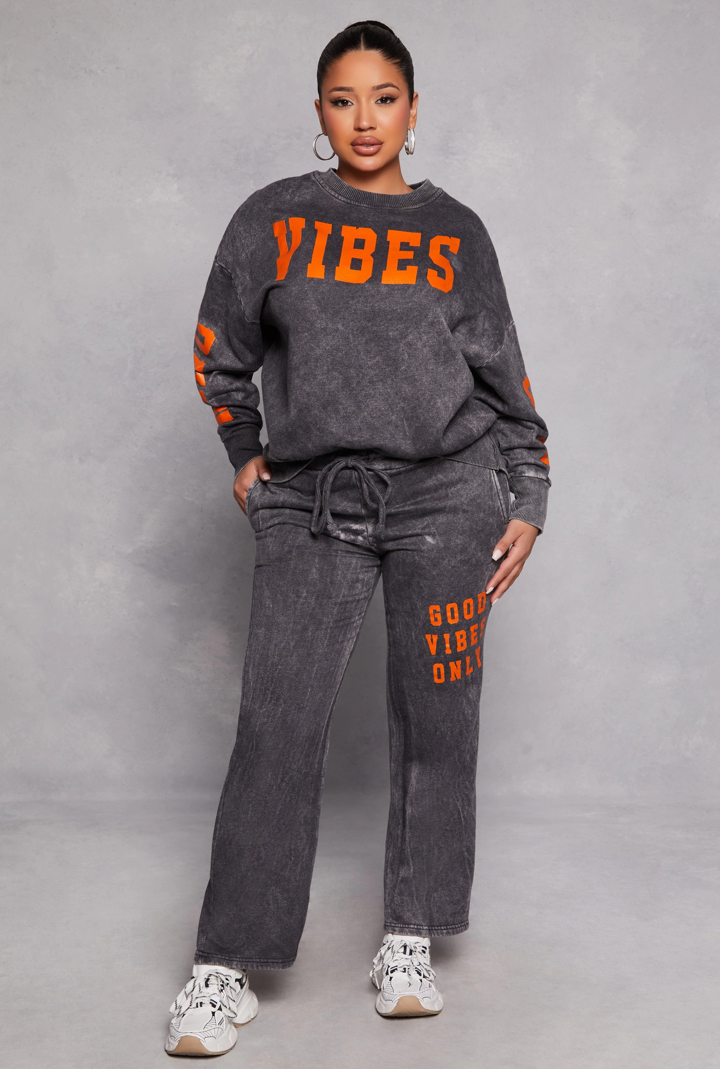 Acid Wash Good Vibes Only Sweatpants