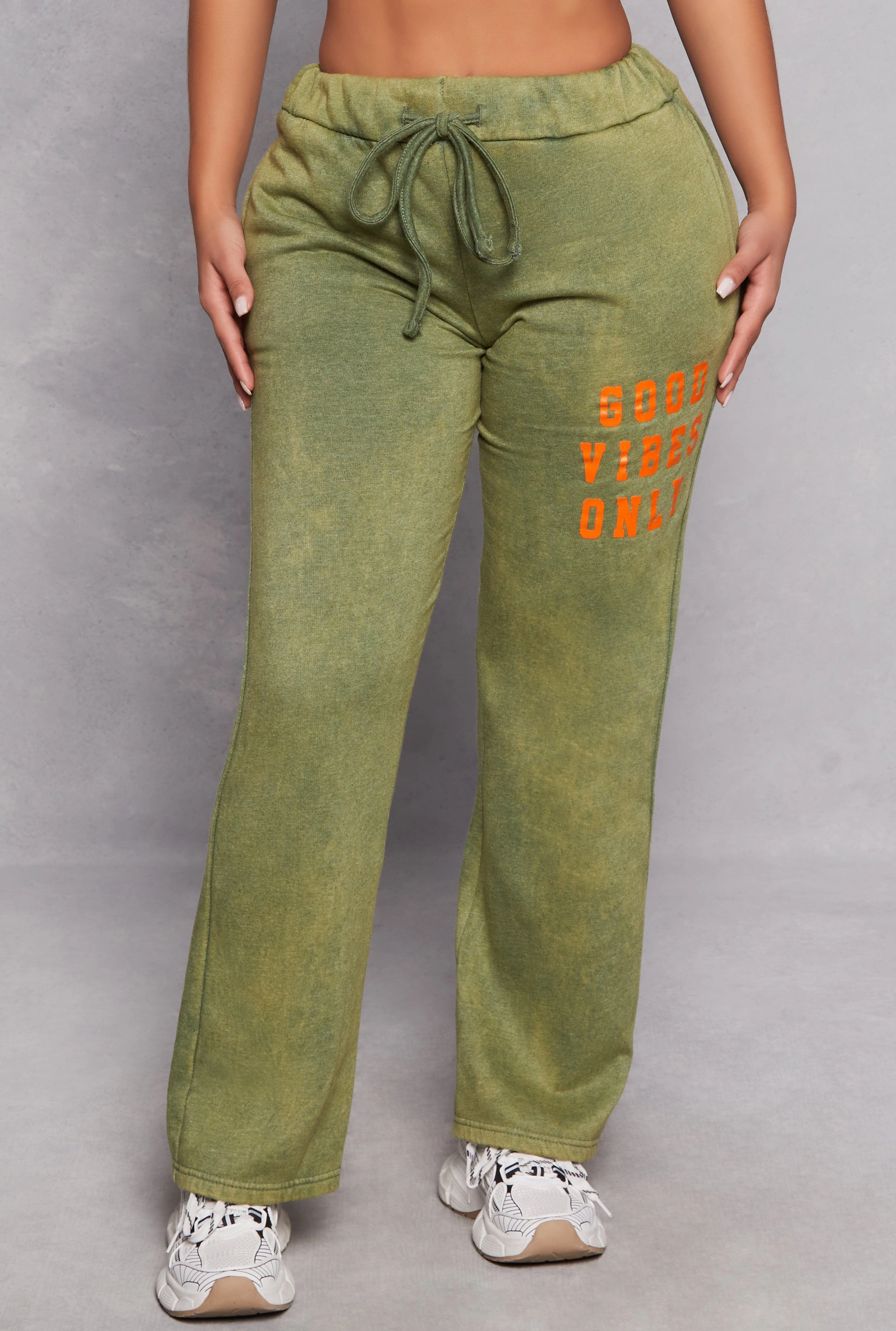 Acid Wash Good Vibes Only Sweatpants