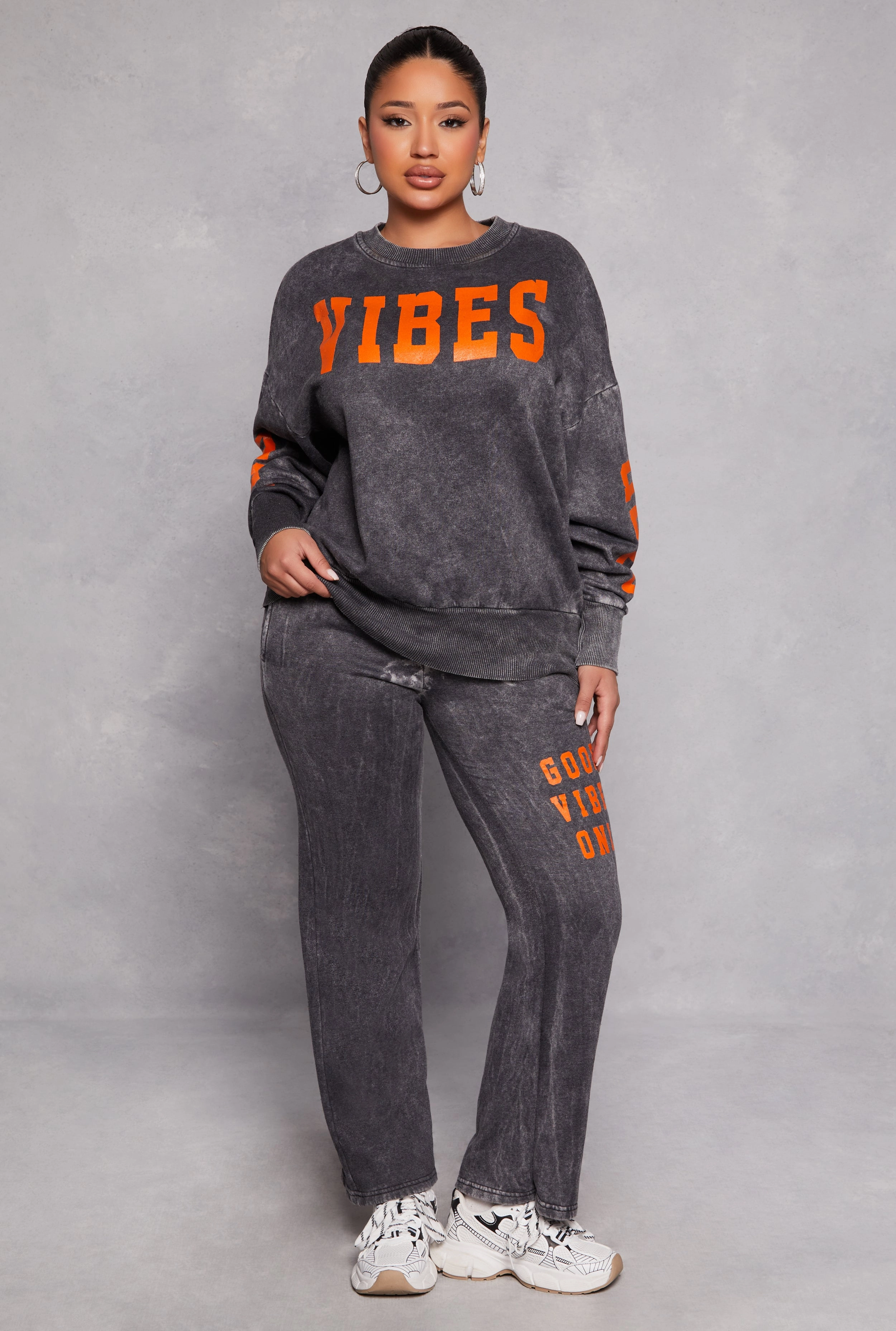 Acid Wash Good Vibes Only Sweatshirt