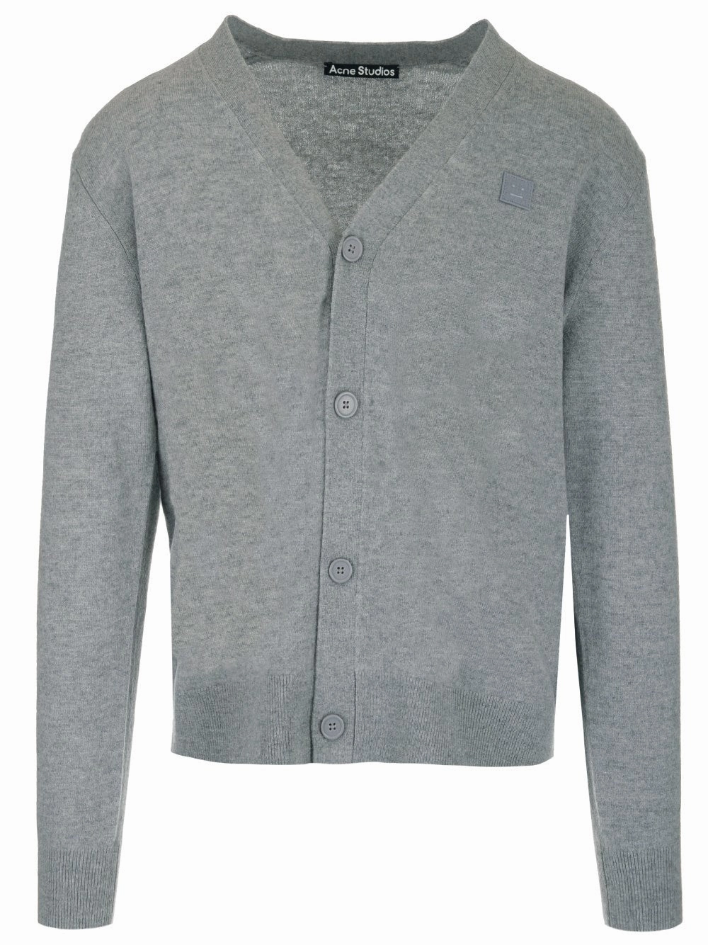 Acne Studios Logo Patch V-Neck Knit Cardigan