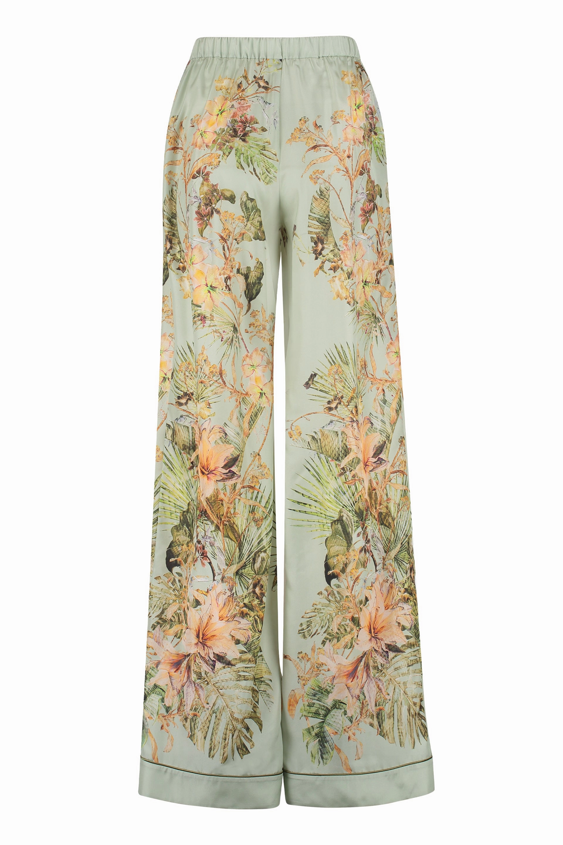 Alberta Ferretti Floral Print Wide Leg Pants