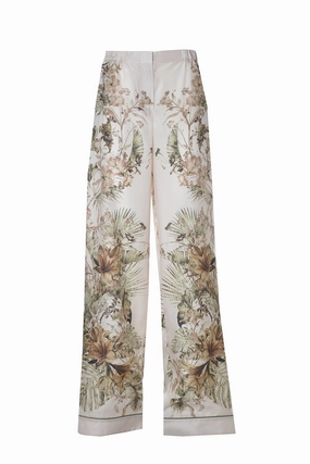 Alberta Ferretti Floral Print Wide Leg Pants