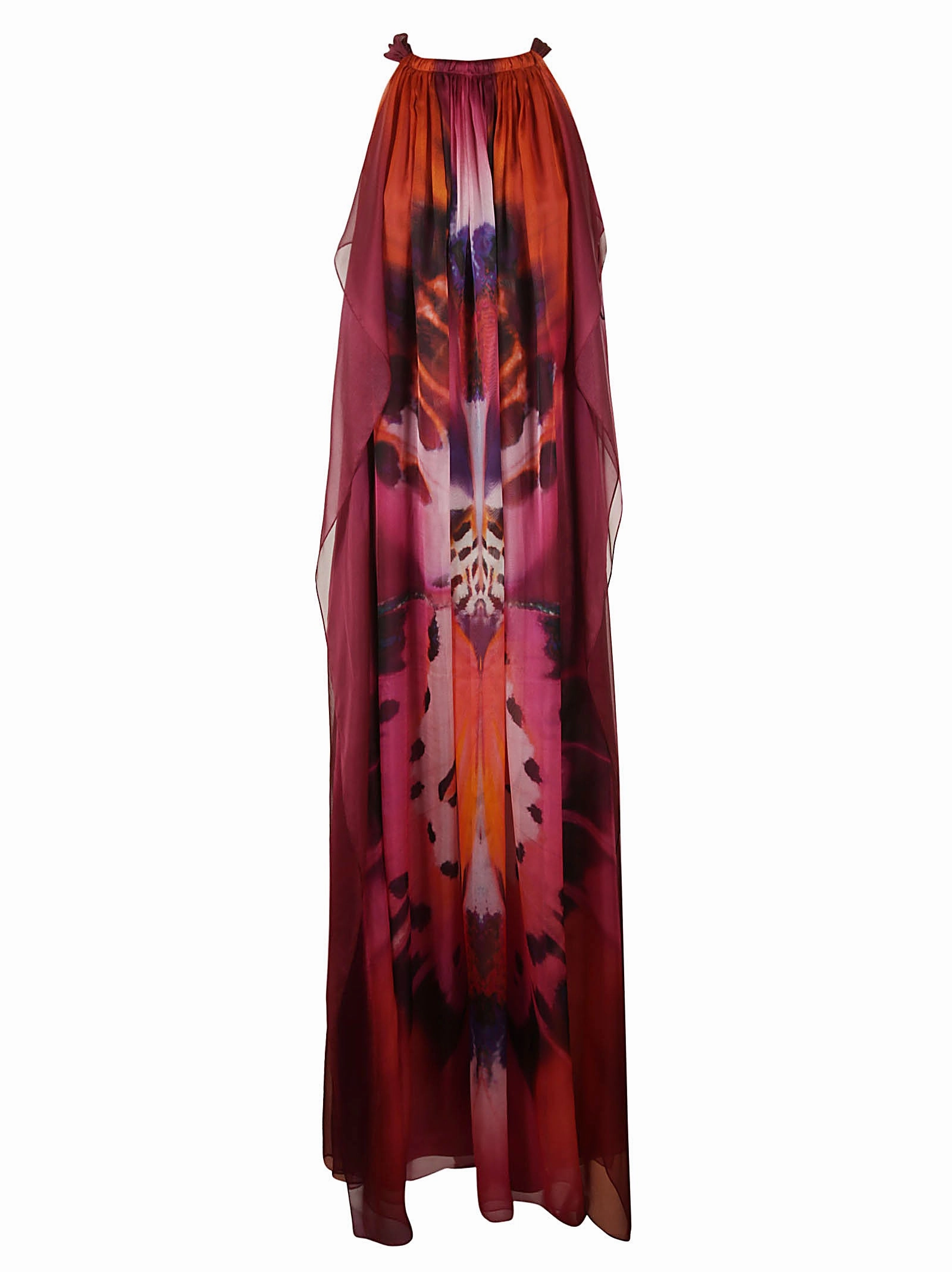 Alberta Ferretti Graphic Print Halterneck Gown