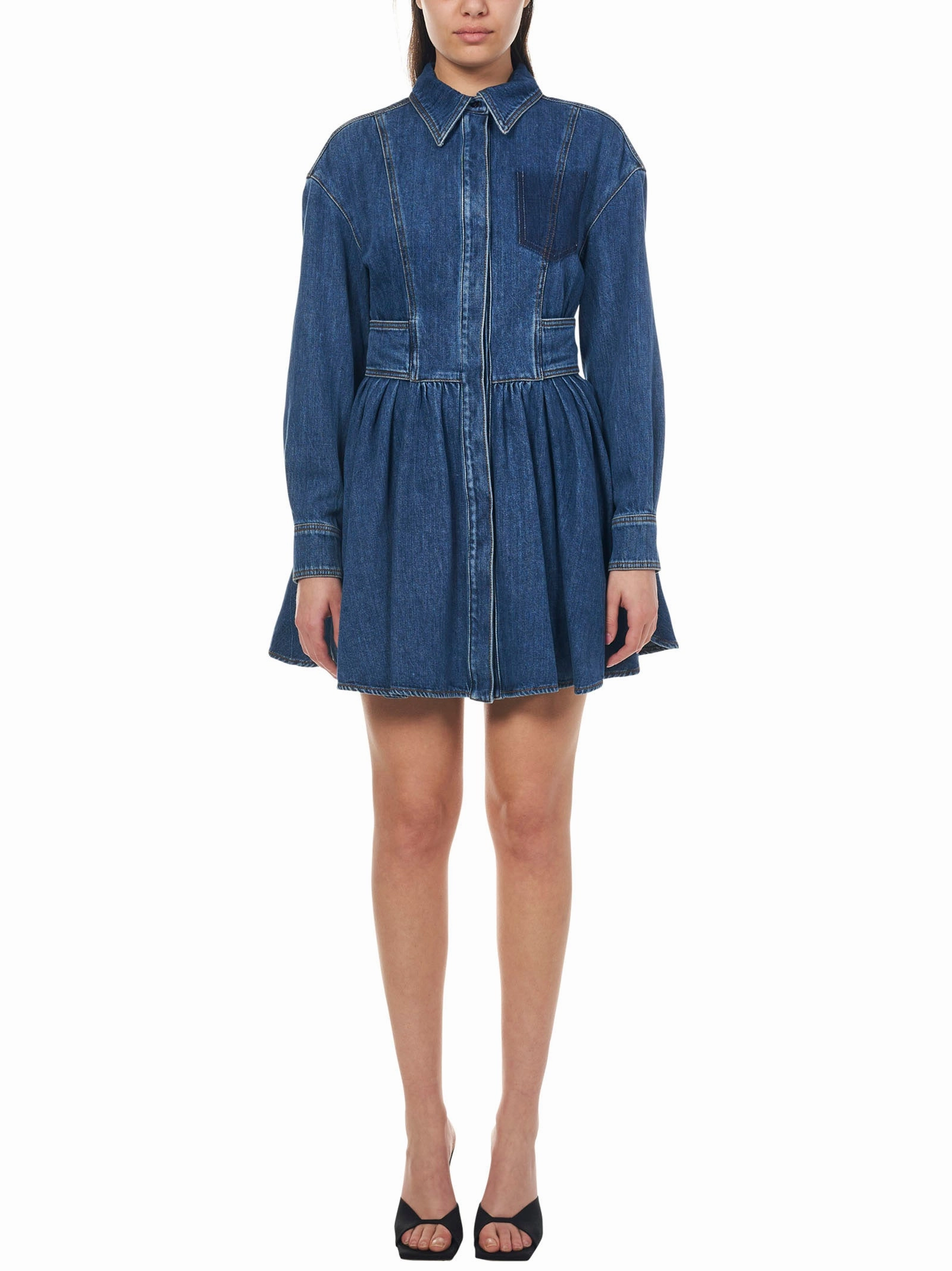 Alexander McQueen Denim Flared Dress