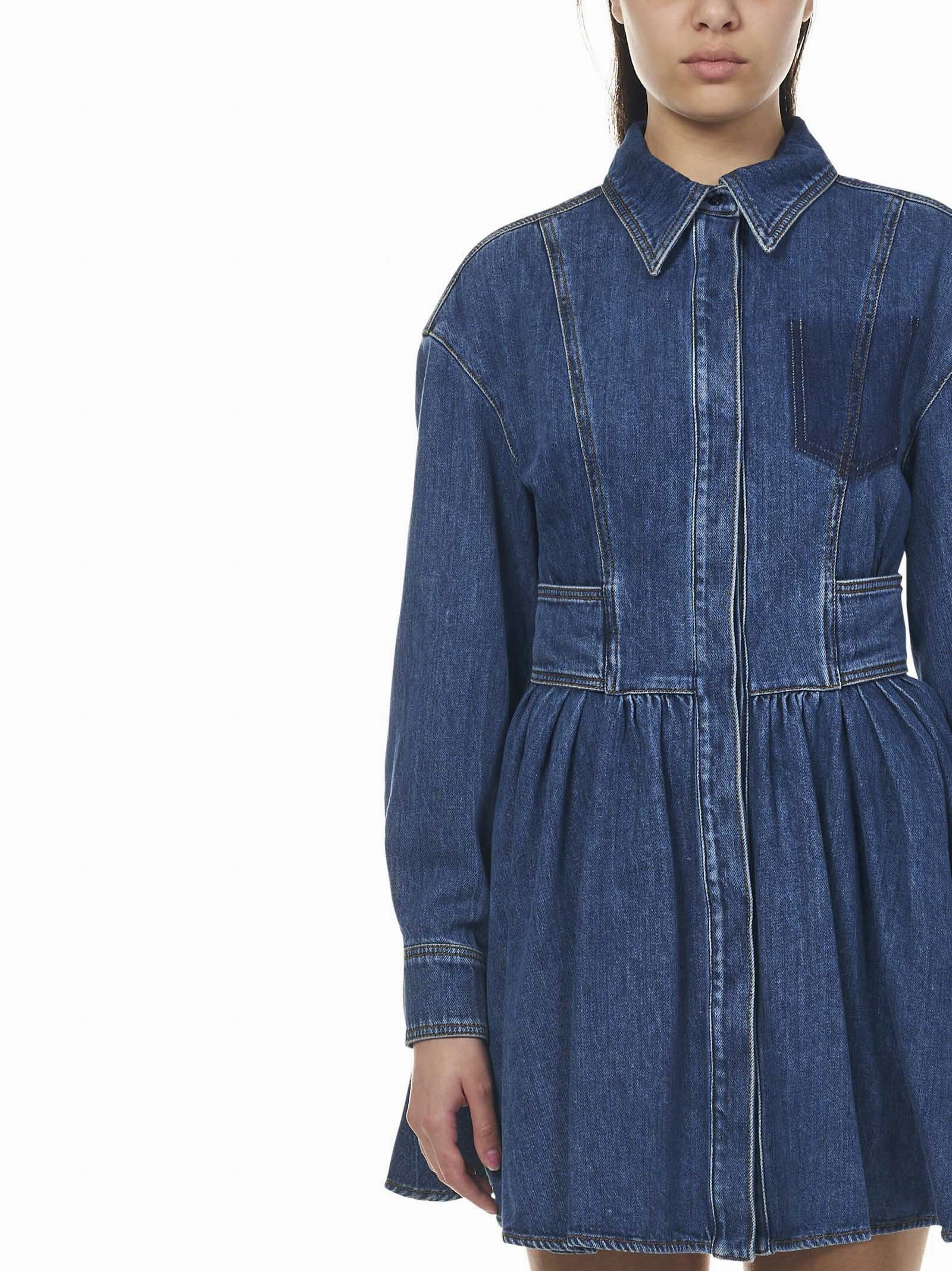 Alexander McQueen Denim Flared Dress
