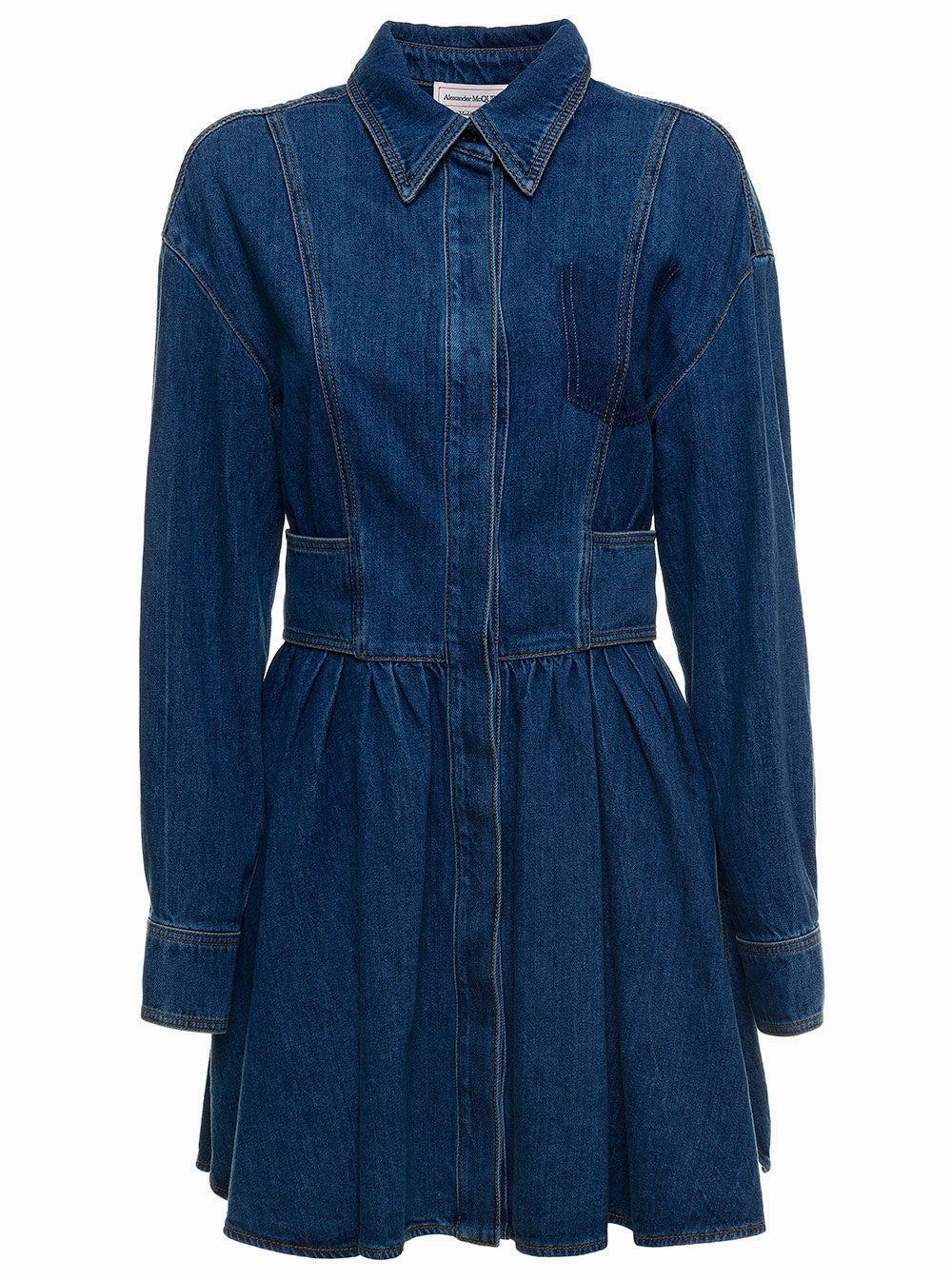 Alexander McQueen Denim Flared Dress