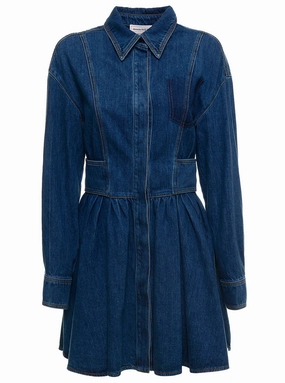 Alexander McQueen Denim Flared Dress