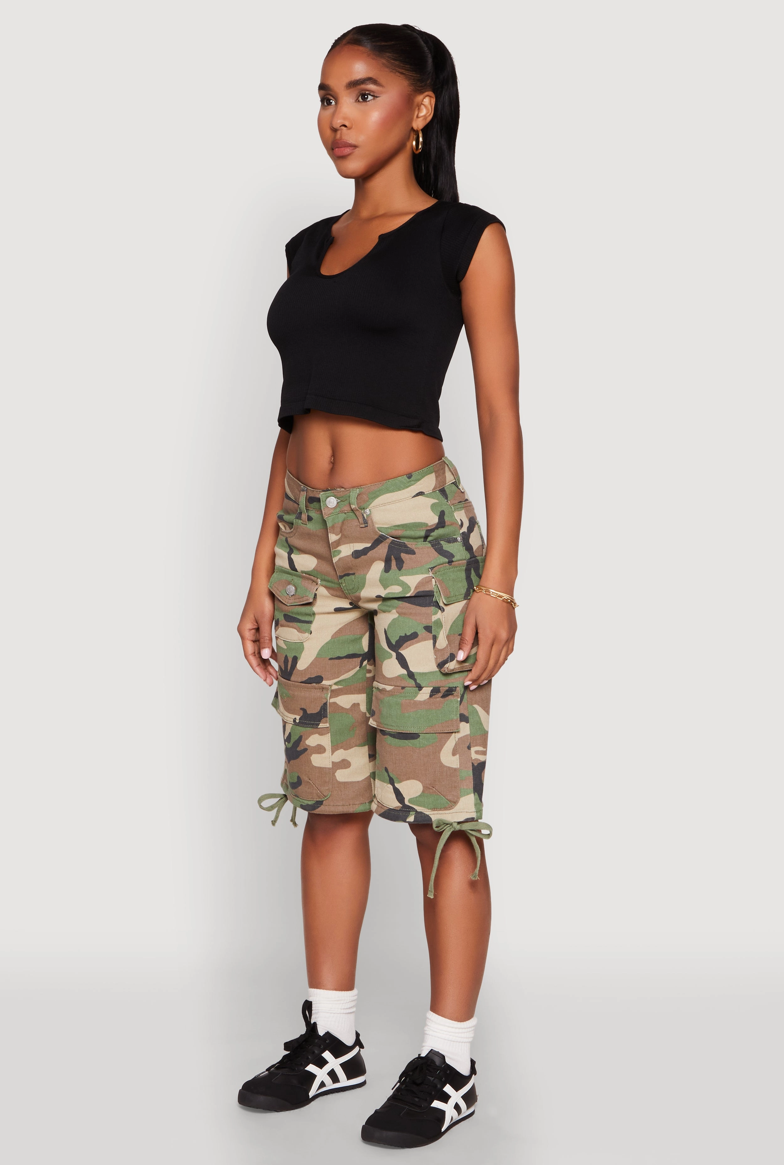 Almost Famous Denim Camo Cargo Shorts