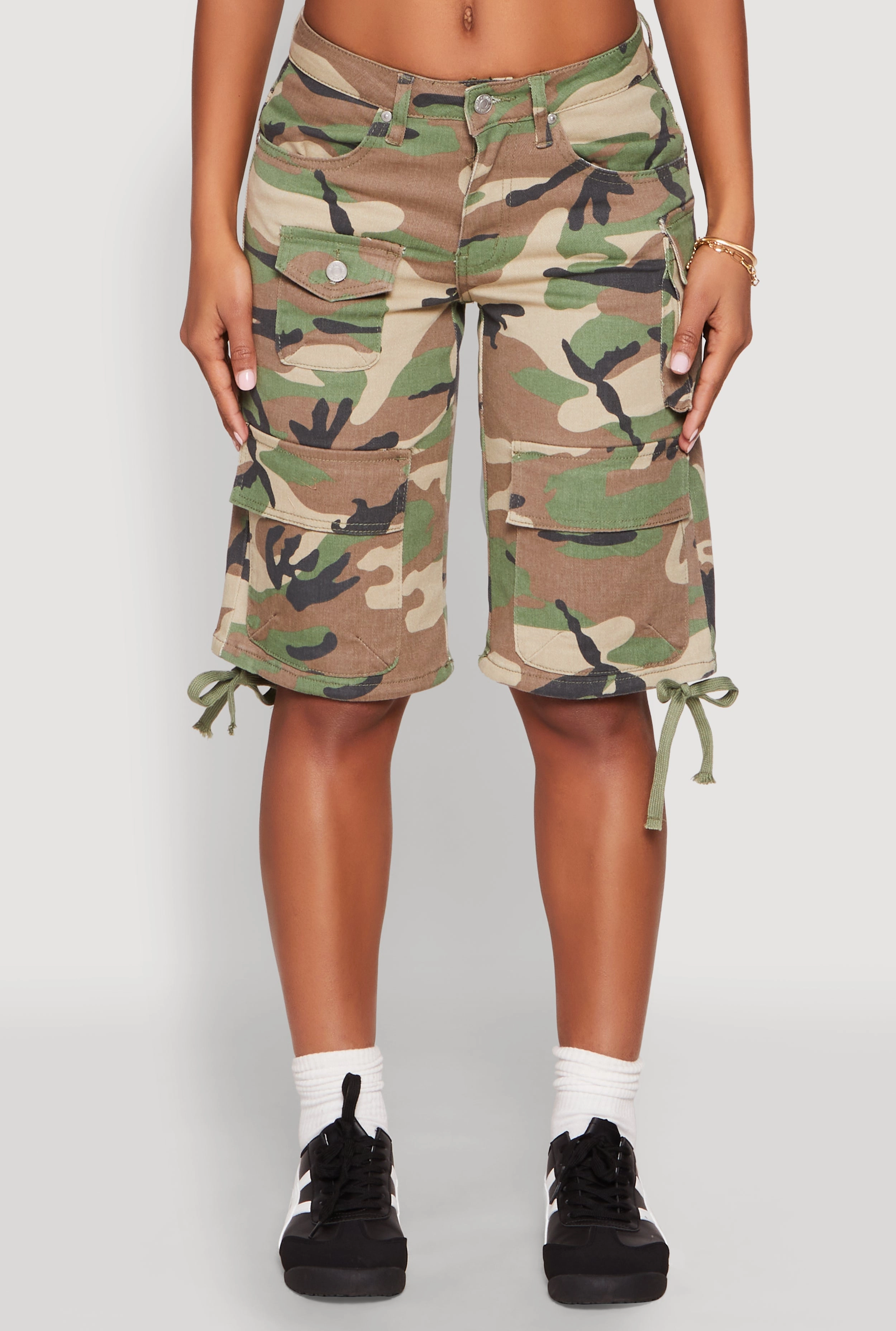 Almost Famous Denim Camo Cargo Shorts