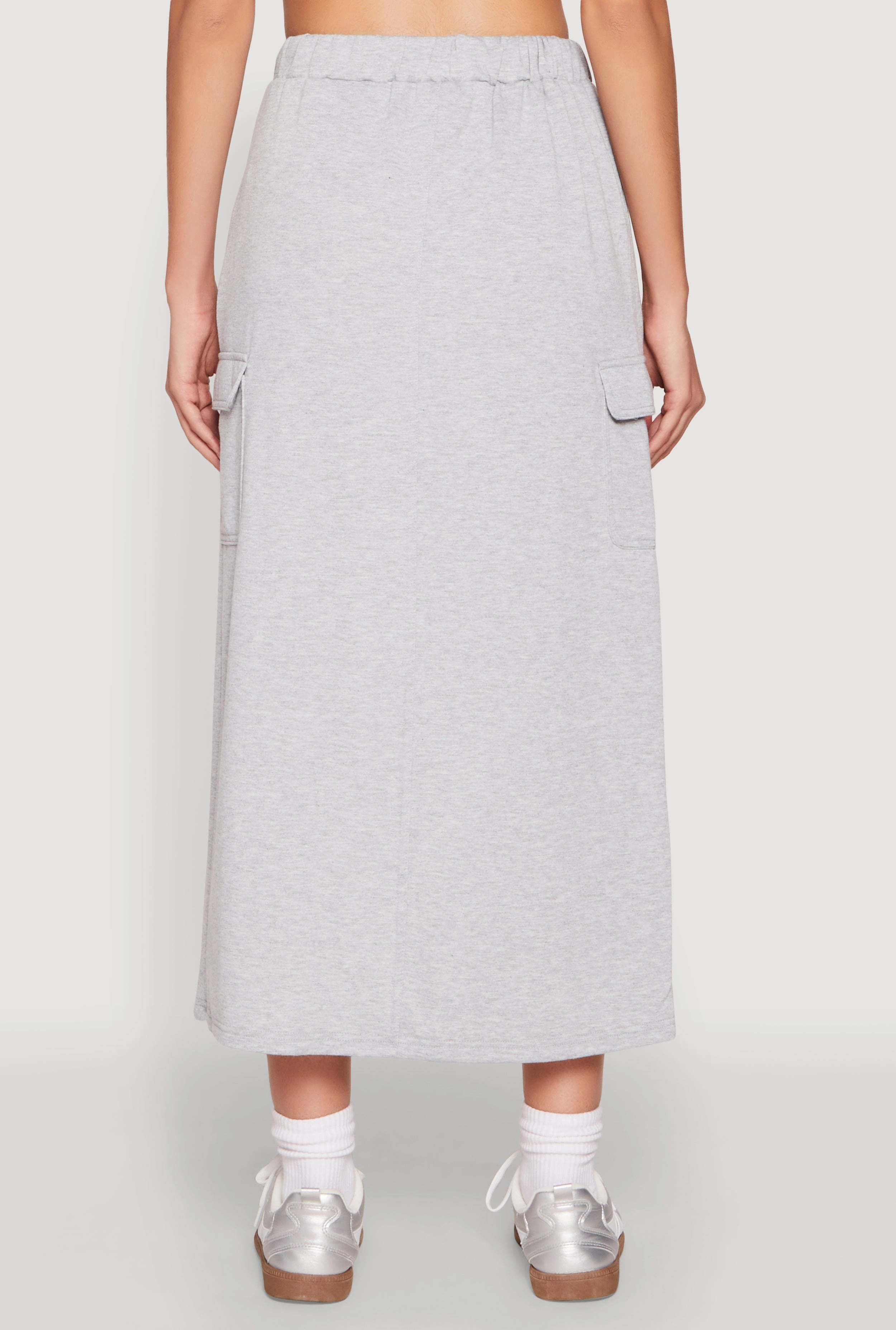 Almost Famous Fleece Slit Front Cargo Skirt
