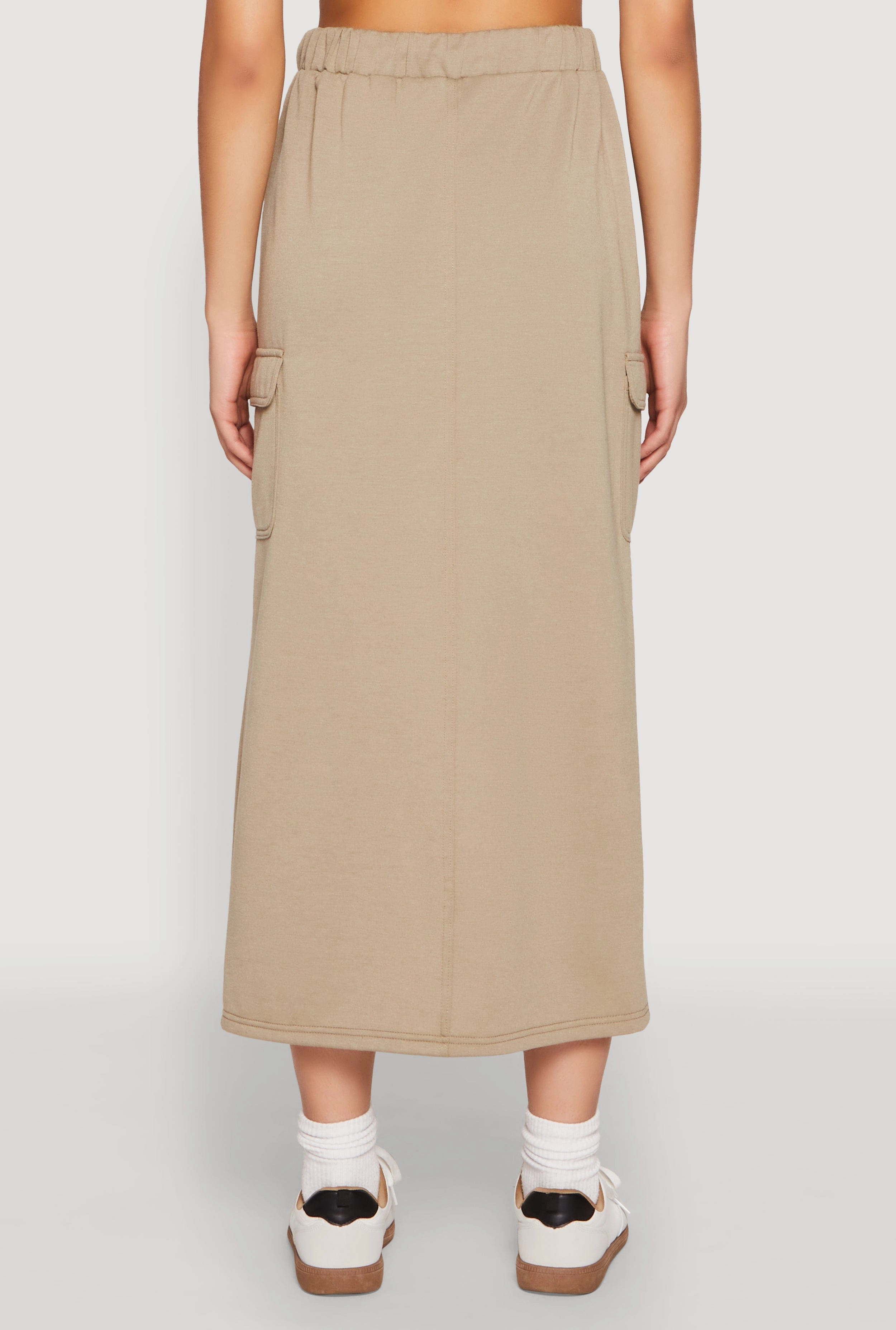 Almost Famous Fleece Slit Front Cargo Skirt