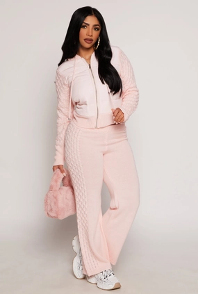 Almost Famous Side Cable Knit Pants