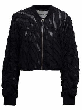 Andersson Bell Adia See-Through Fringe Bomber Jacket