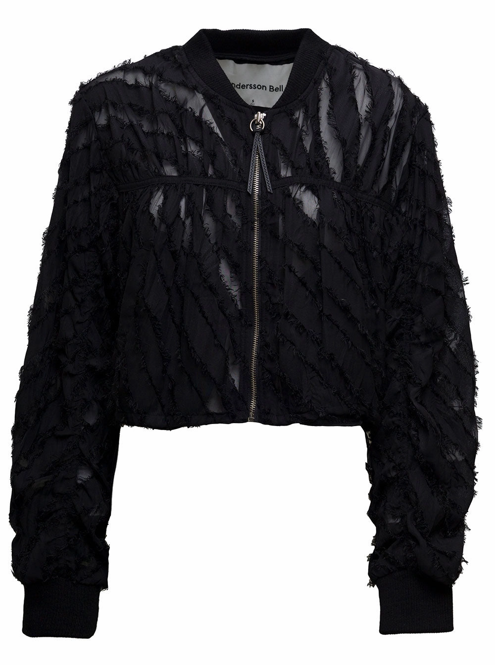 Andersson Bell Adia See-Through Fringe Bomber Jacket