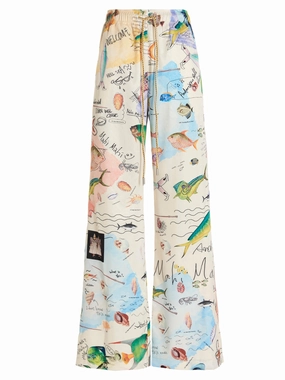 Andersson Bell Allover Graphic Printed Wide-Leg Pants