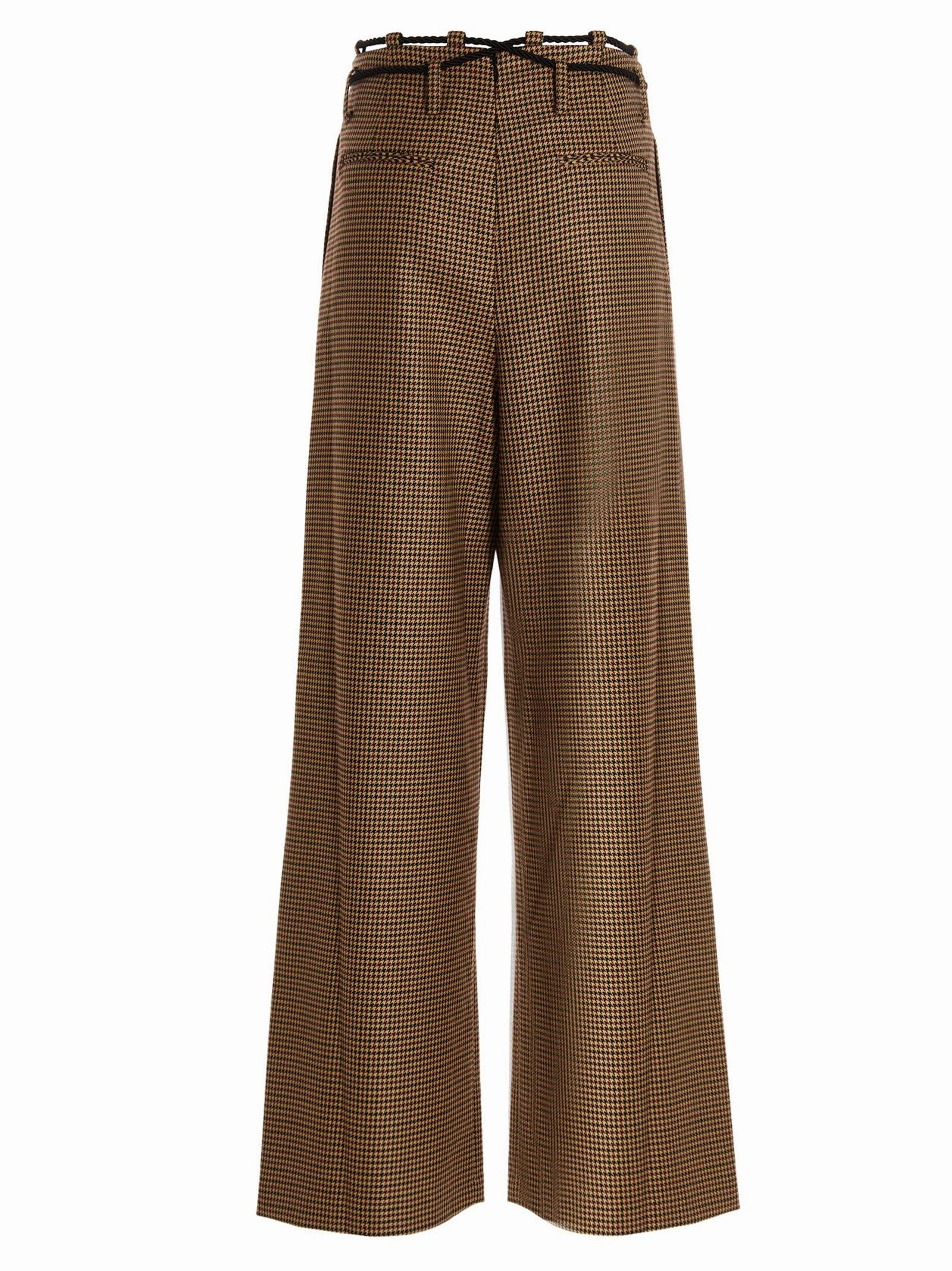 Andersson Bell Karen Check Pattern Wide-Leg Pants