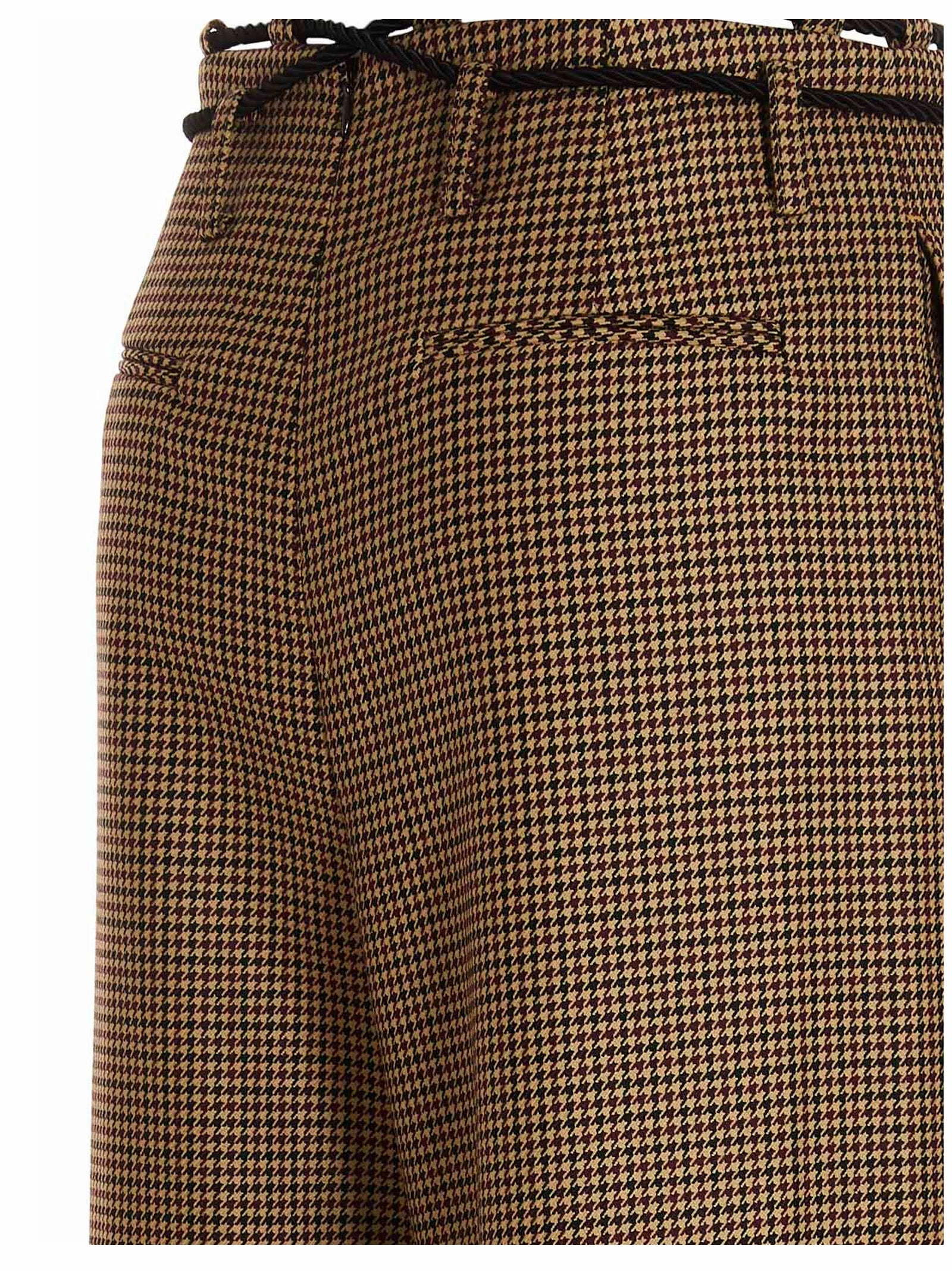 Andersson Bell Karen Check Pattern Wide-Leg Pants