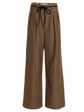 Andersson Bell Karen Check Pattern Wide-Leg Pants