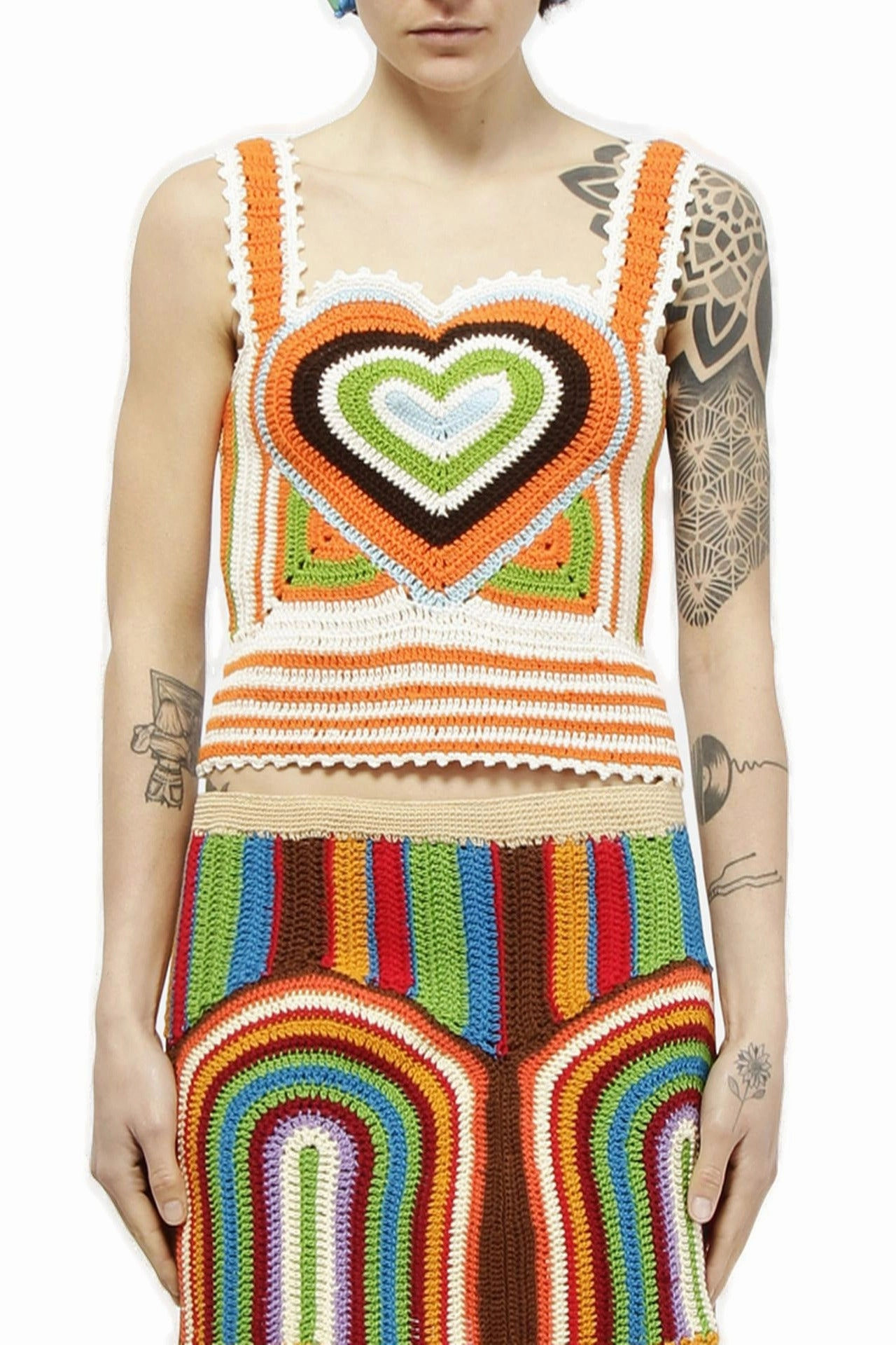 Andersson Bell Lover Riri Crochet Heart Knitted Tank Top