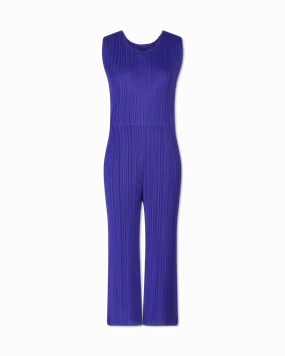 April Plissé-Effect Knit Jumpsuit