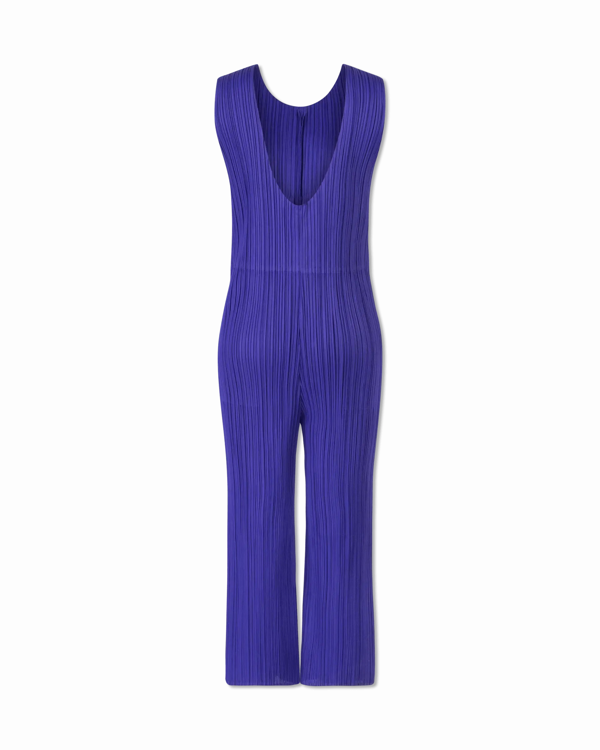 April Plissé-Effect Knit Jumpsuit