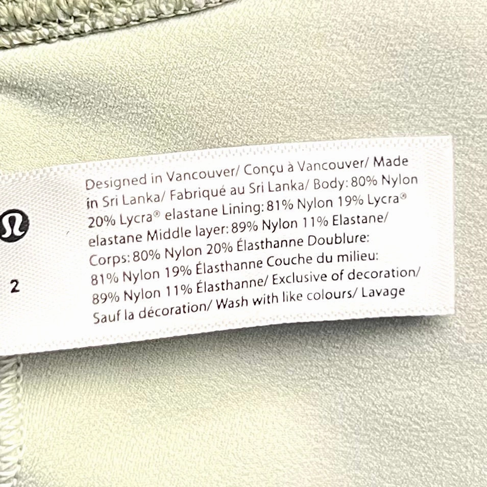Athletic Bra By Lululemon In Green. Size: Xs