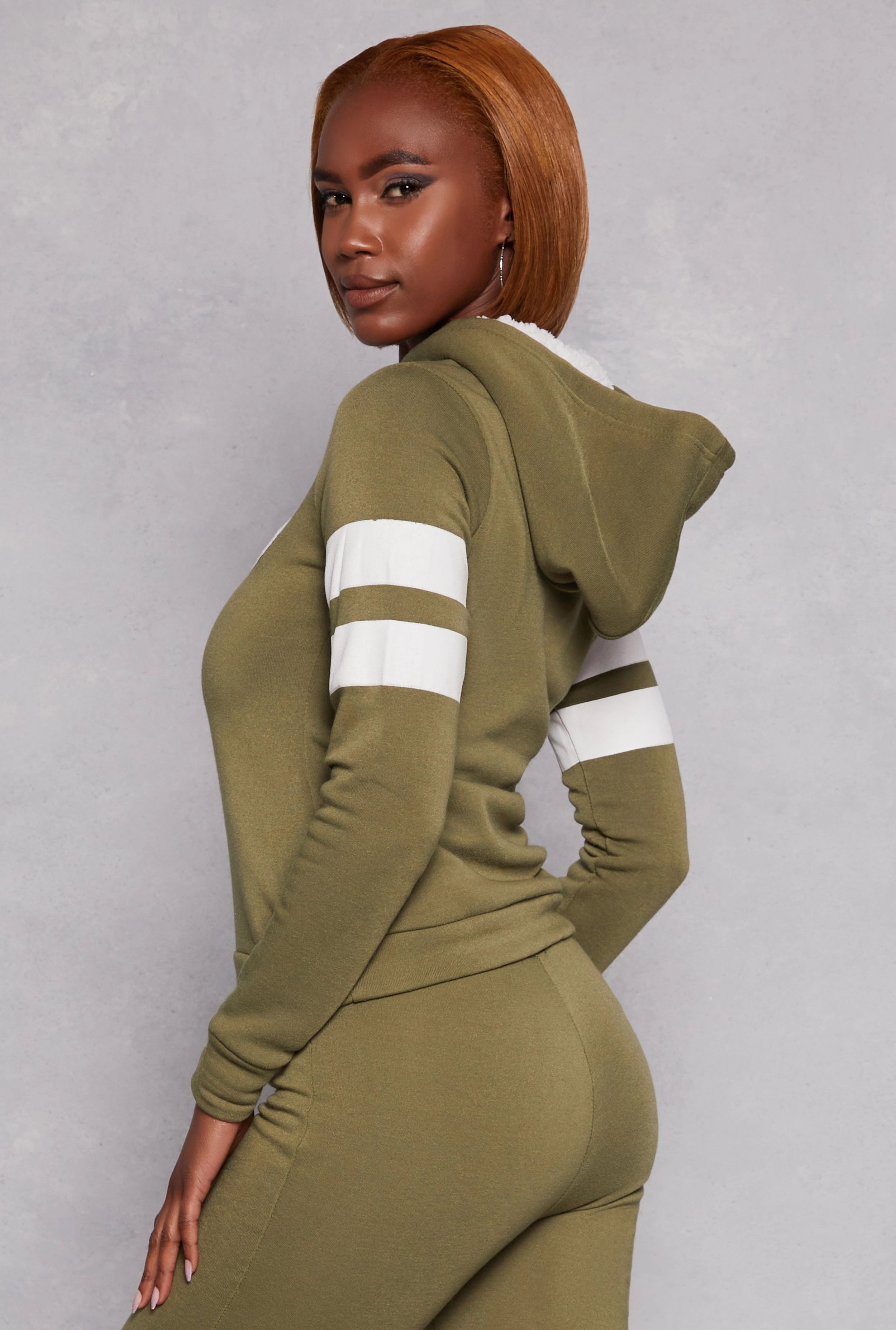 B Initial Varsity Striped Hoodie