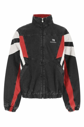 Balenciaga High-Neck Denim Jacket