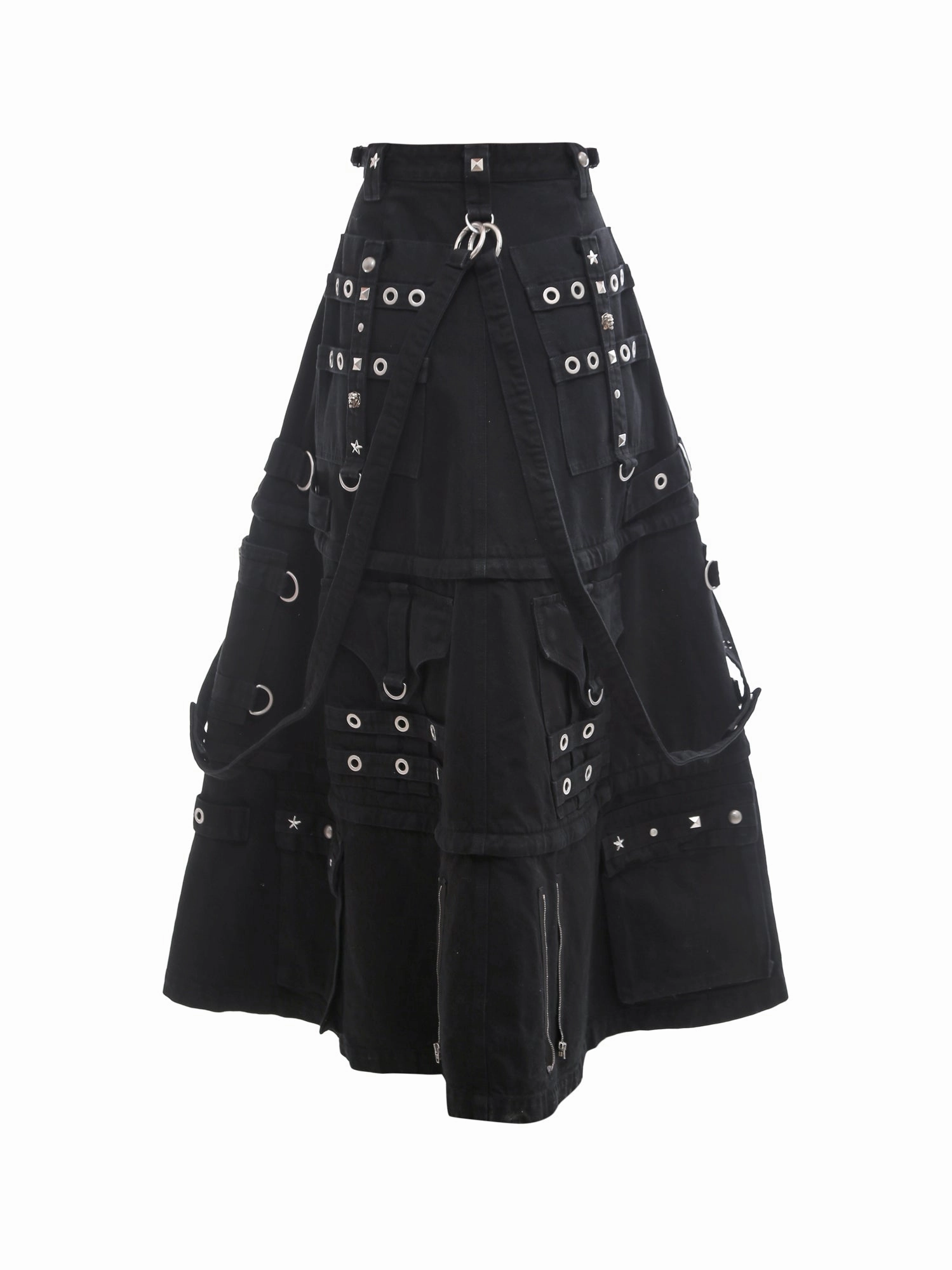 Balenciaga Studded Denim Maxi Skirt