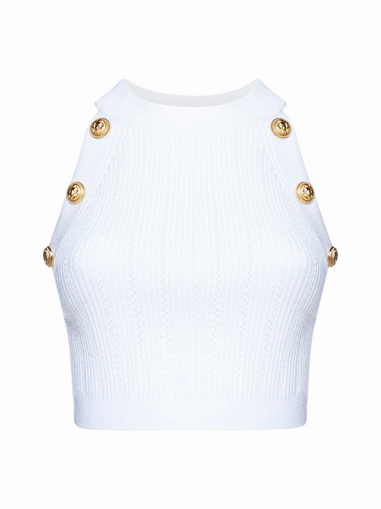 Balmain Button Embellished Knitted Top