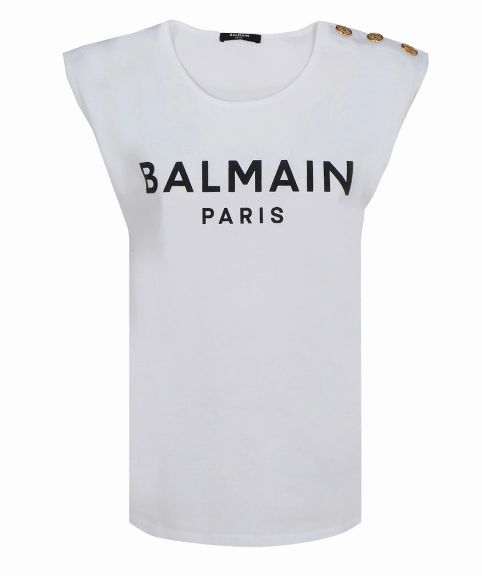 Balmain Button Embellished Tank Top