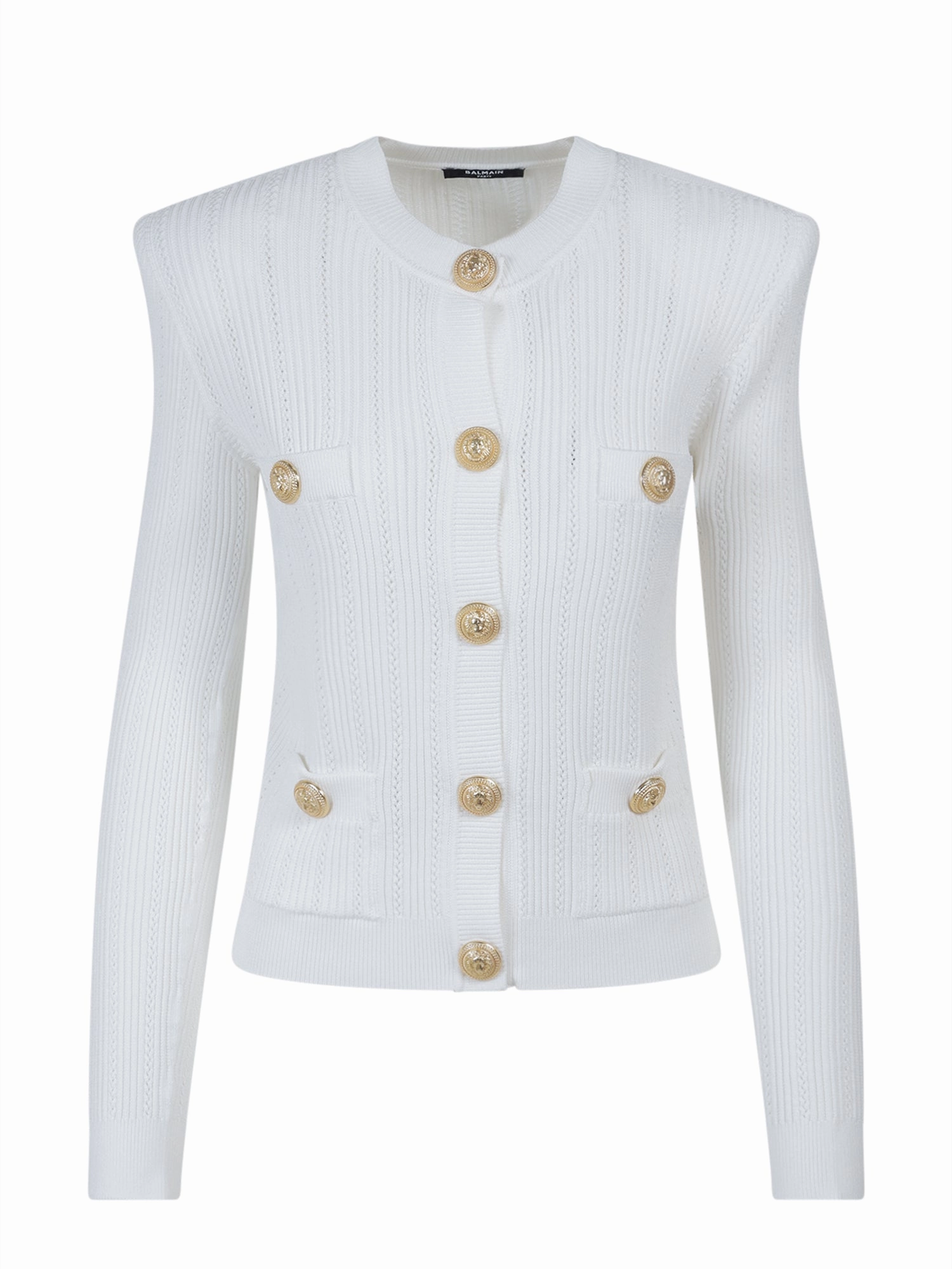 Balmain Embossed Button Knit Cardigan