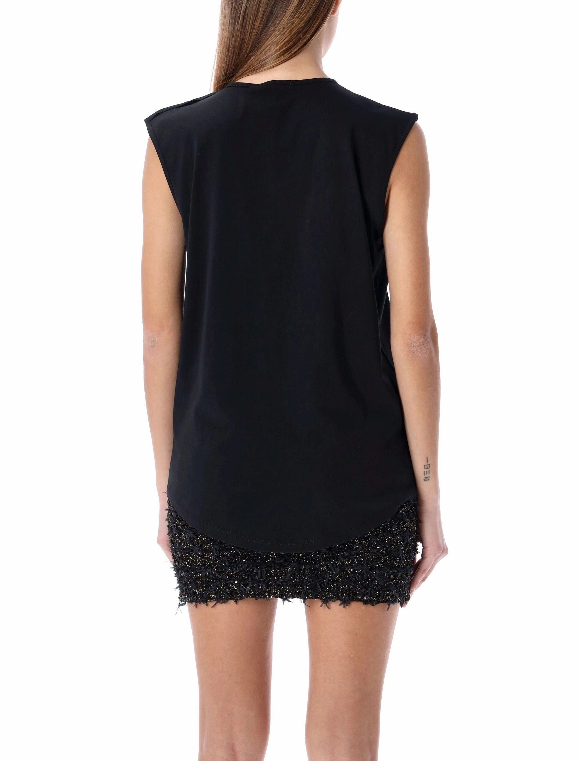 Balmain Logo Printed Crewneck Tank Top