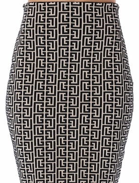Balmain Monogram High-Waist Mini Skirt