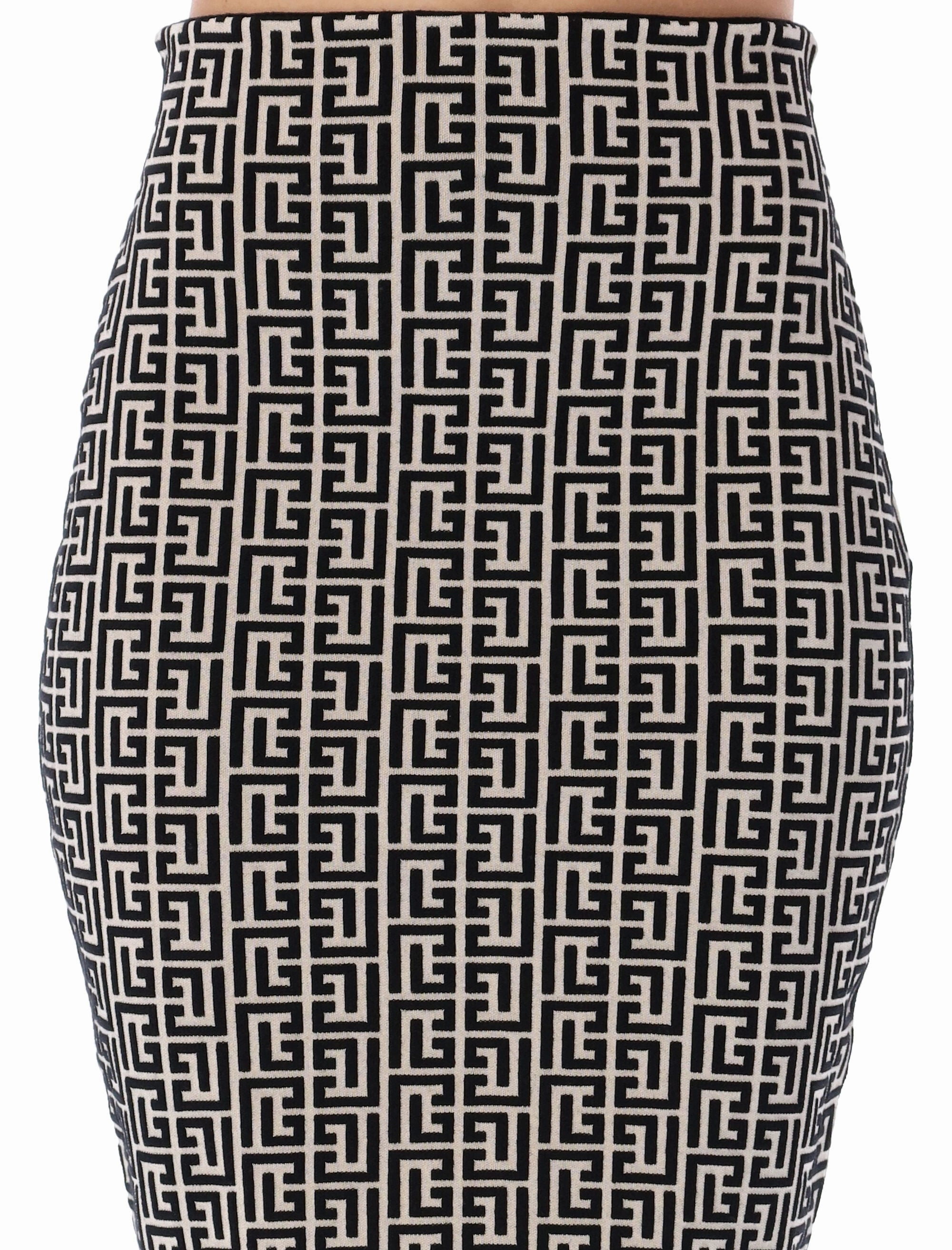 Balmain Monogram High-Waist Mini Skirt