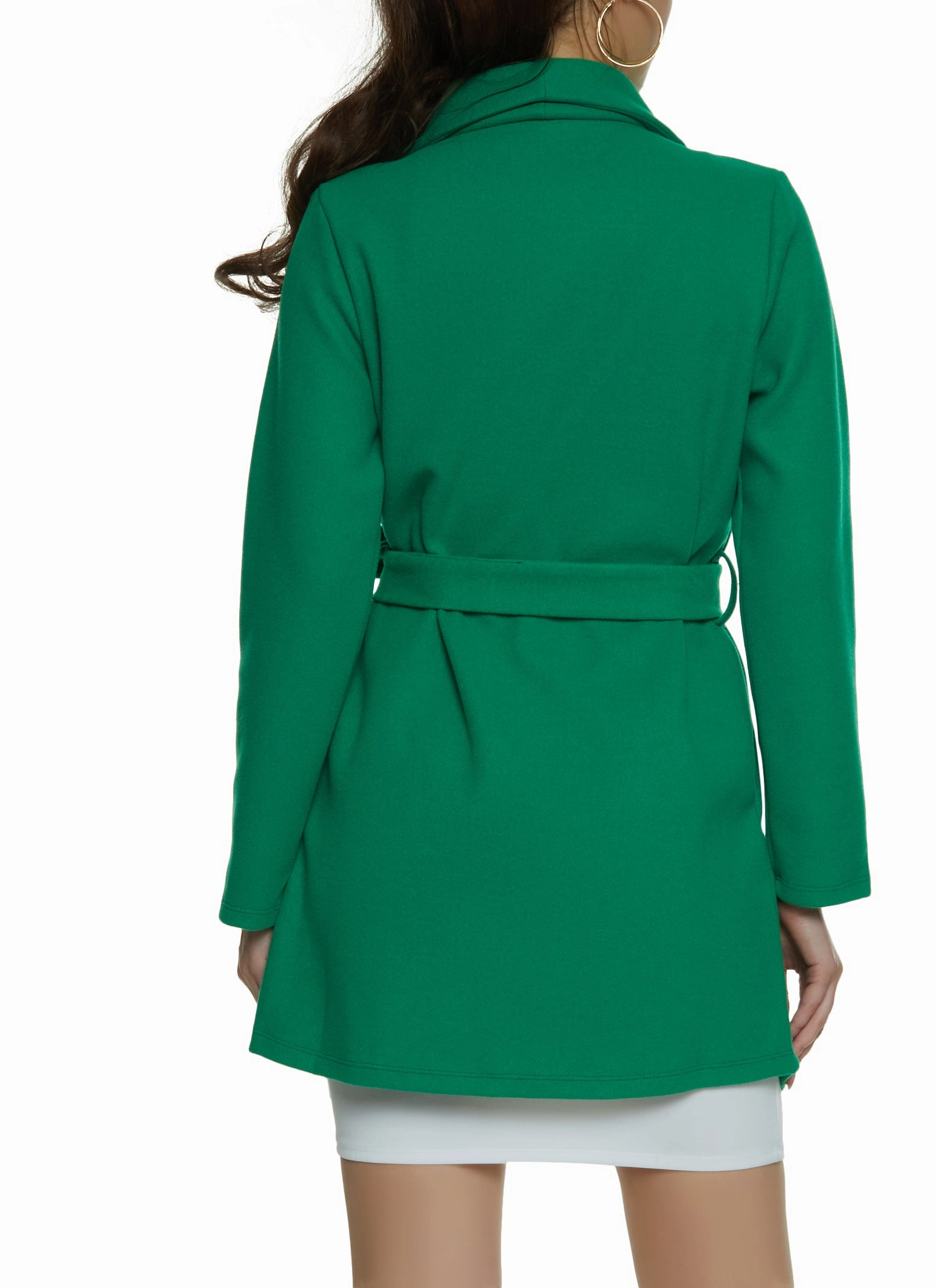 Belted Shawl Collar Wrap Coat