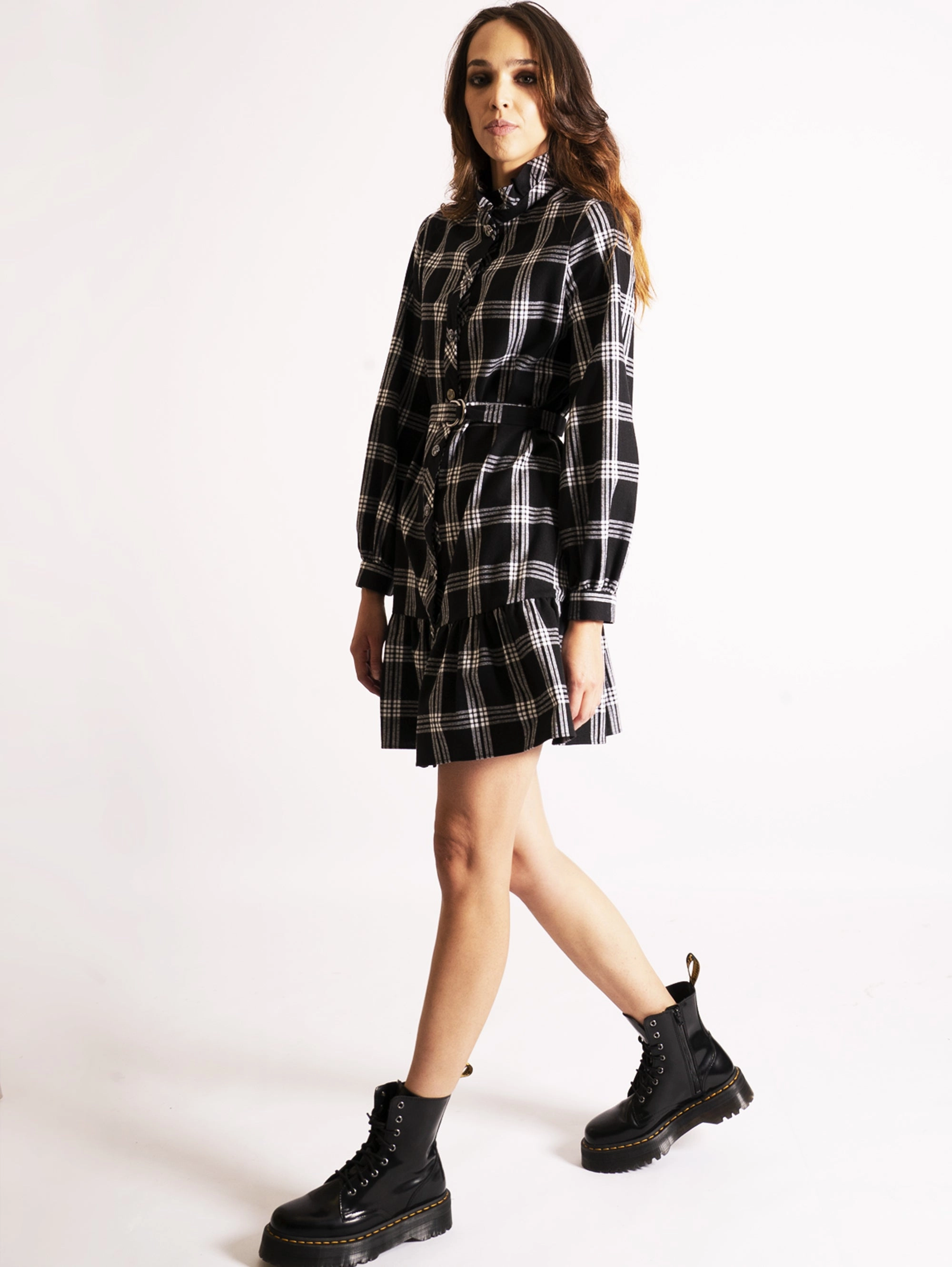 Black / White Checked Dress