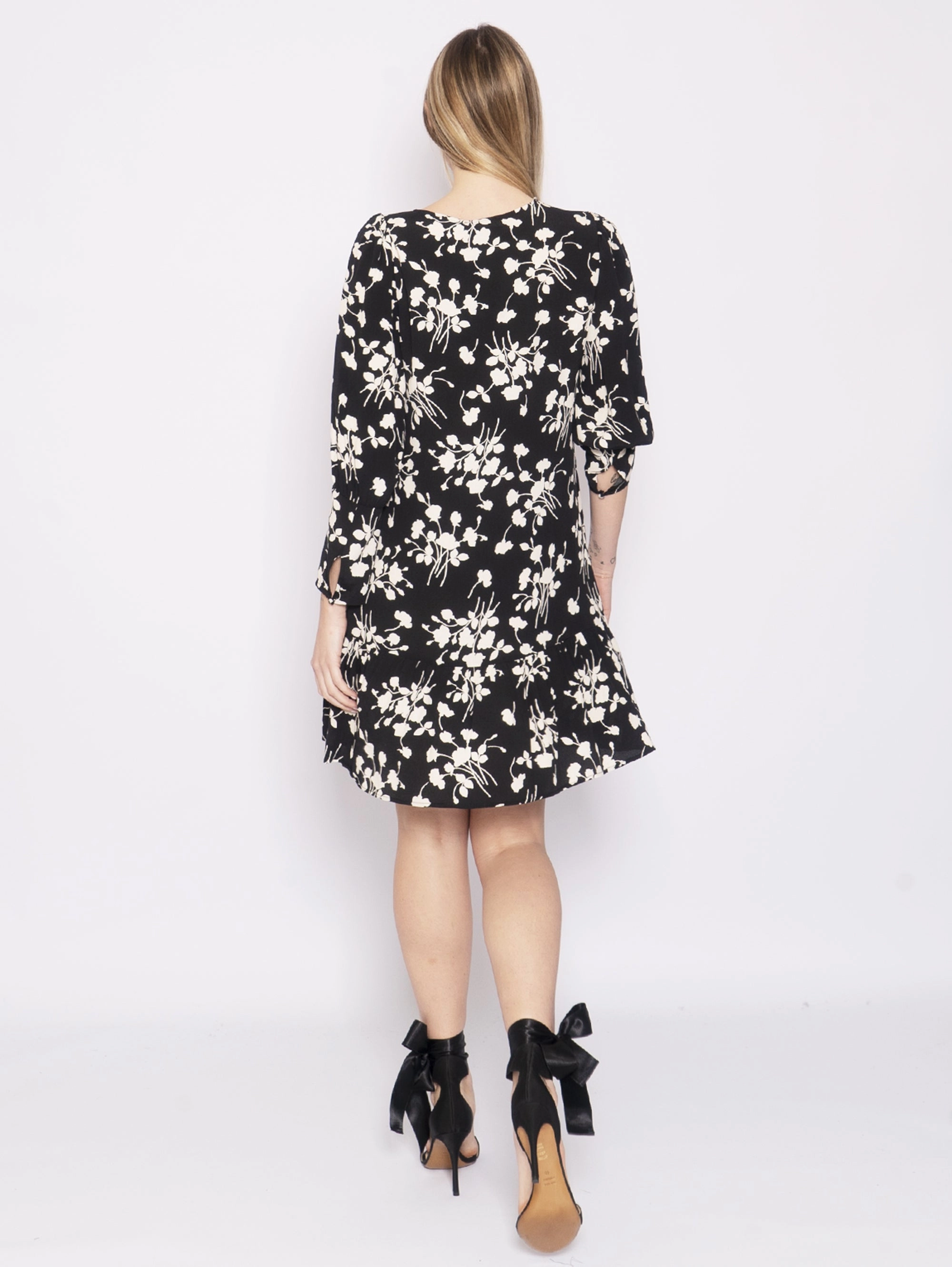 Black Floral Print Dress