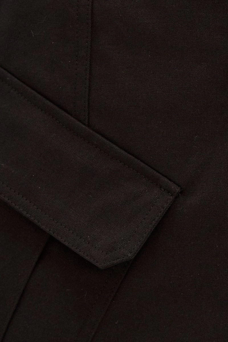 Black Mini Skirt Cargo Cotton Blend