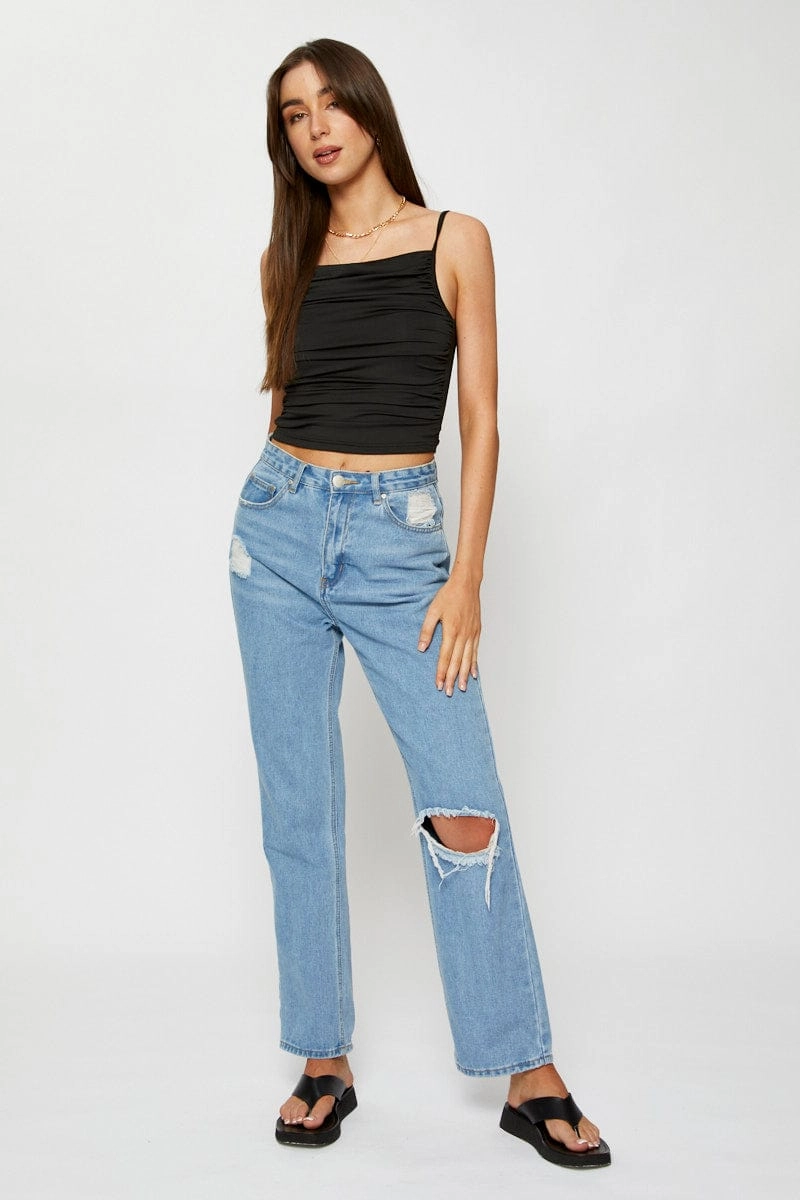 Black Ruched Top